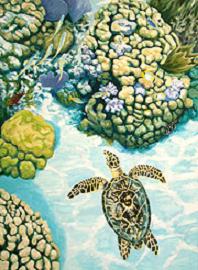 Dibujo de tortugas en el mar